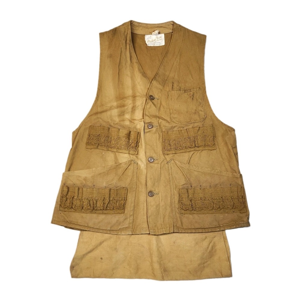Vintage 1950's American Field by Hettrick Hunting Vest -- Mens M -- Game Pouch